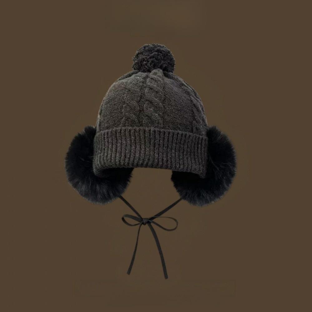 Large Head Circumference Faux Fur Beanie Faux Fur Ear Flaps Thermal Winter Hat Women Outdoor Use