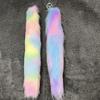 Decorative Fox Tail Keychain Pendant 25cm/40cm Faux Fluffy Soft Plush Hanging Accessory for Bags or Keys Decoration