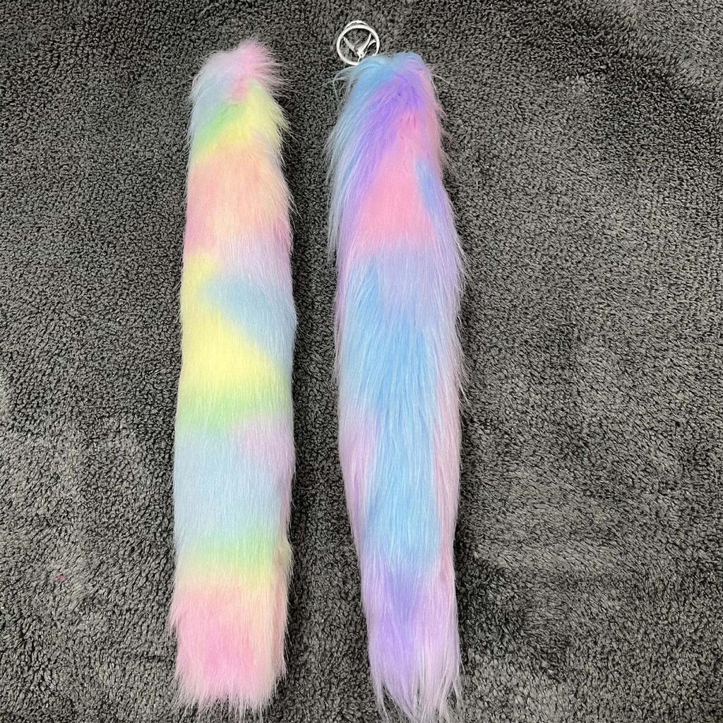 Decorative Fox Tail Keychain Pendant 25cm/40cm Faux Fluffy Soft Plush Hanging Accessory for Bags or Keys Decoration