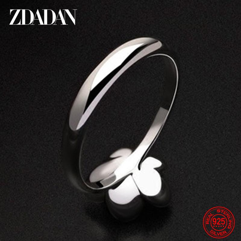 Anello Charm Fiore Rosa Nero Zircone in Argento Sterling 925 per Donna Moda Festa Gioielli Regalo Vendita all'Ingrosso