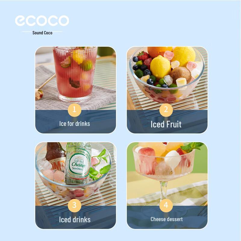 ecoco 21-Fächer Silikon-Eiswürfelform mit Deckel