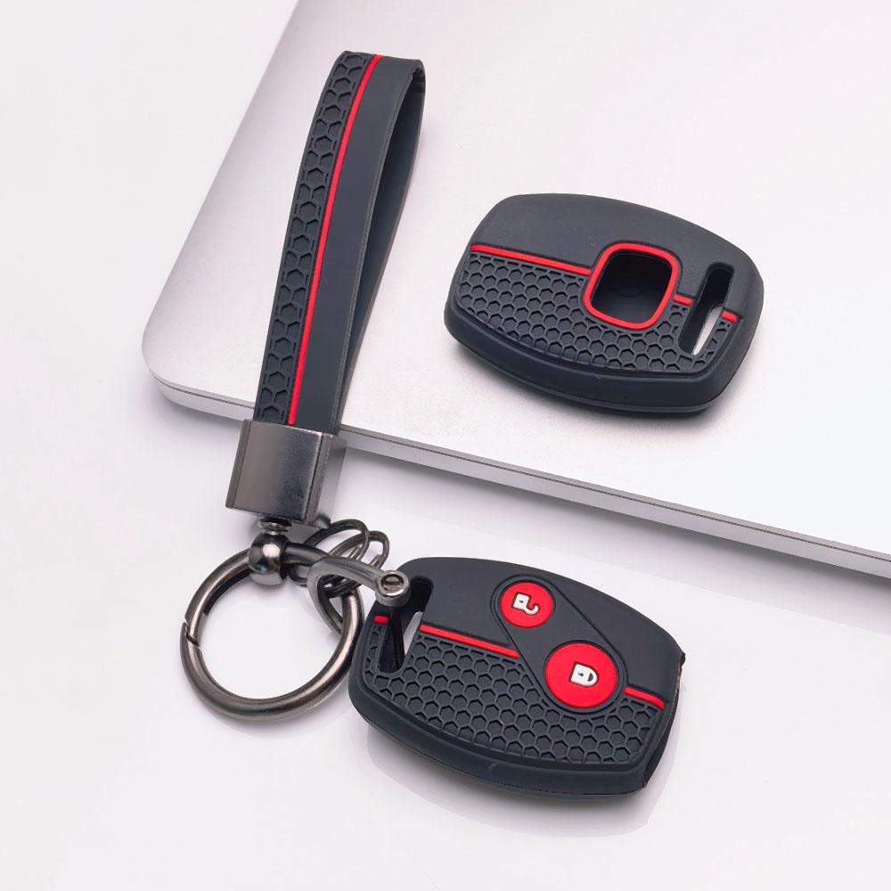 Soft Silicone Car Key Cover Keychain For Honda 7th 8th Gen Accord CRV Odyssey Fit City Civic And Classic Old Model Anti-Scratch Guard