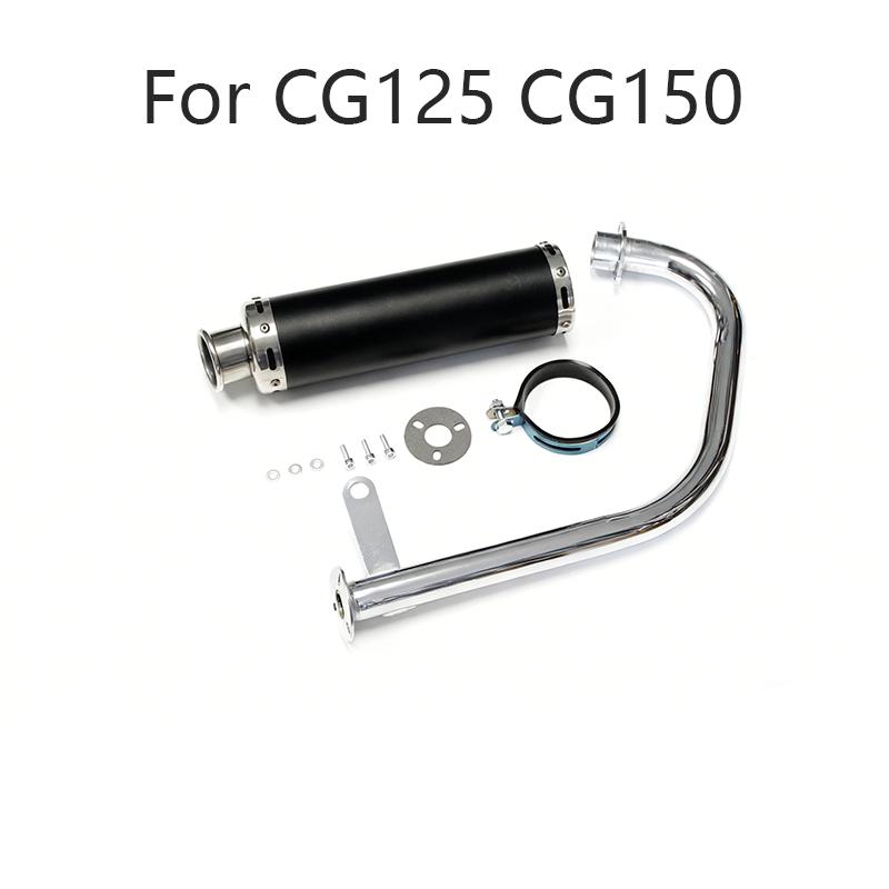 Suitable For Cg125 Cg150 Aluminum Alloy Full Exhaust System 304 Stainless Steel Head Pipe Motorcycle Accessories Exhaust Pipe