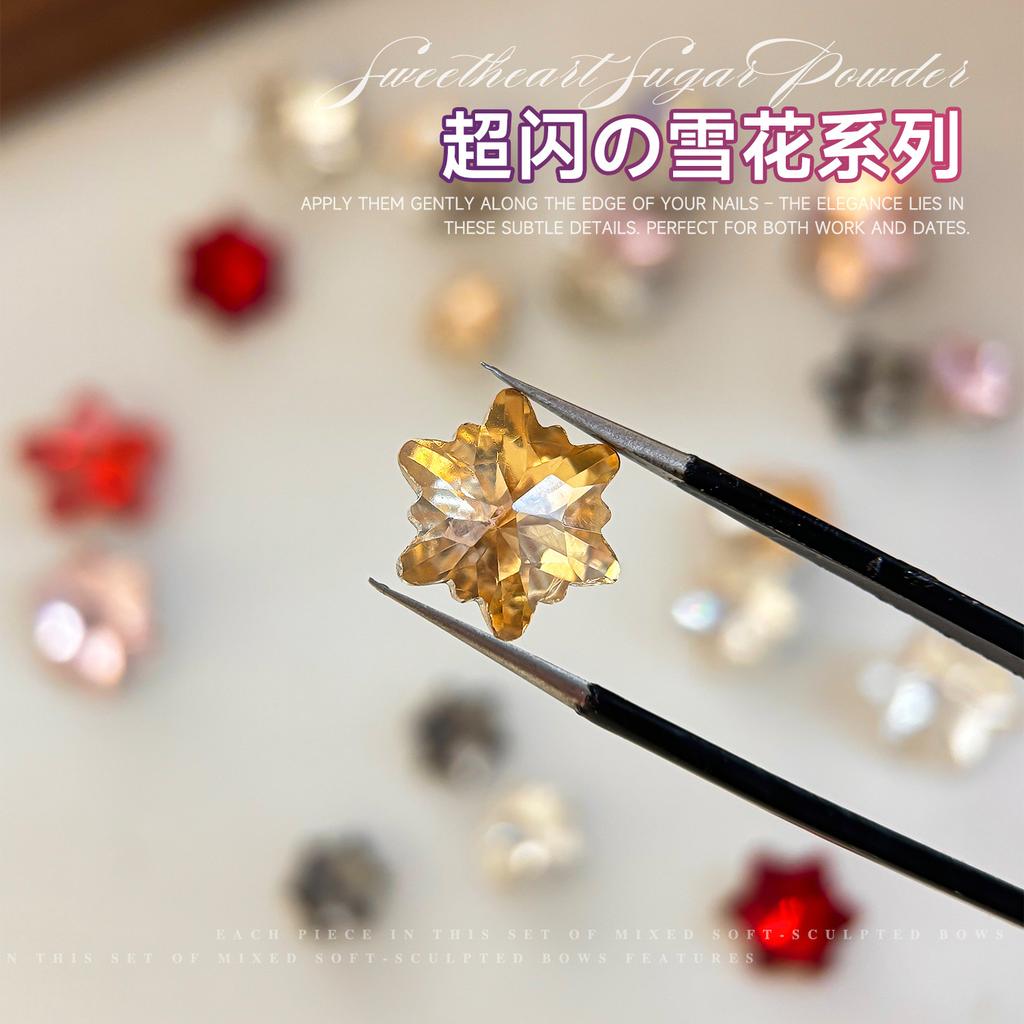 Christmas Snowflake Nail Drill Decoration Super Sparkling Large Small Crystal Powder Shaped Versatile Series