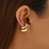 Gold Silver Double Layer Earrings Two-tone Design Huggie Earrings Geometric Earrings  Retro Style