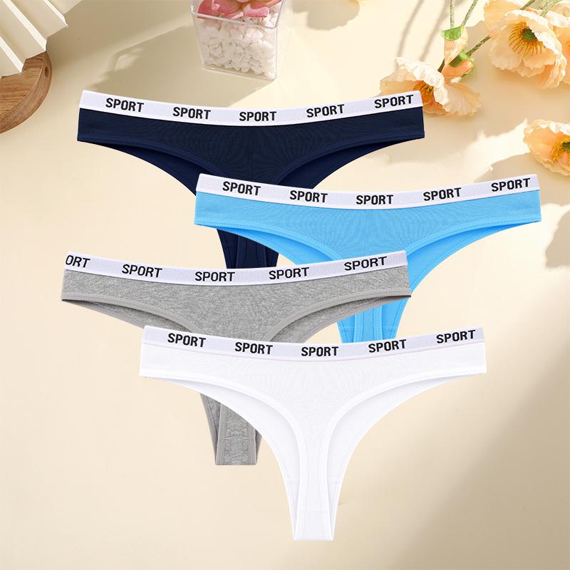 

FINETOO 4 шт./компл. женские сексуальные хлопковые стринги для женщин спортивный бренд стринги нижнее белье женские мягкие хлопковые стринги танга женские стринги танга S&Set