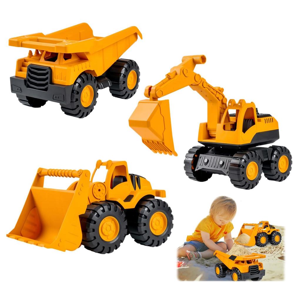 Set of 3 Construction Vehicles, Excavator Toy, Construction/Work Vehicle, Dump Truck, Model Car, Sandbox Car, Kids Sand Toy