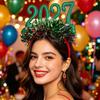 Bentiță Anul Nou 2027 Accesoriu de Păr Festiv pentru Petreceri de Crăciun cu Detaliu Cifra Strălucitoare și Ornamente cu Stele Mici