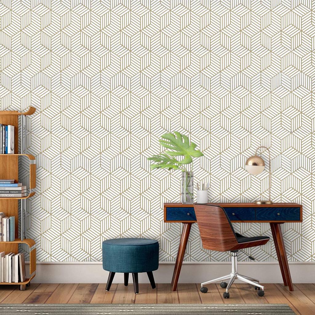 Geometrische Sechseck-Klebefolie Abziehbare Selbstklebefolie Vinylfolie Regalpapier & Schubladeneinlage Rolle für Zuhause