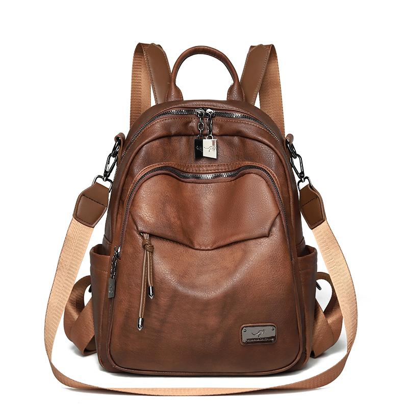 

Ladies Casual Back Pack Designer High Quality Leather Women Shoulder Bag Luxury School Bags Large Capacity Backpacks Daily Use 27cm12cm35cm шоколадний