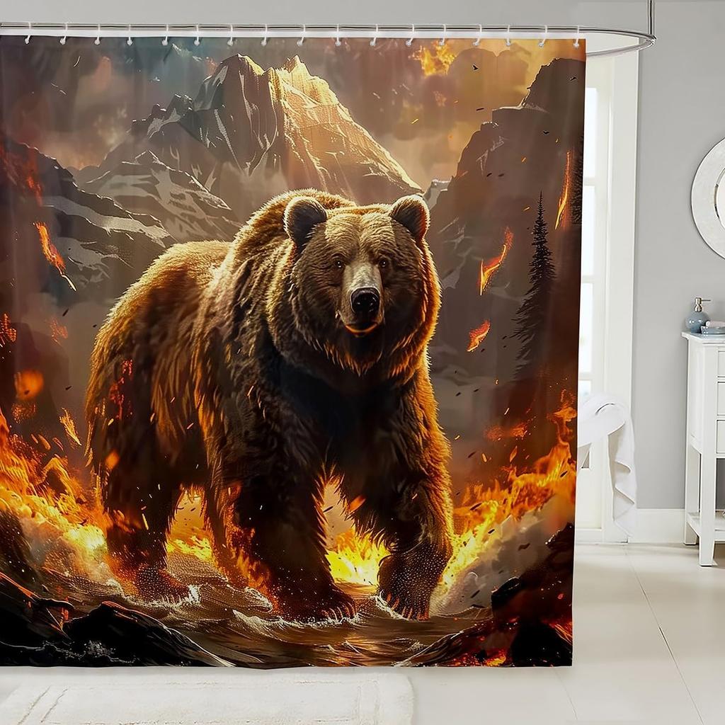 Dog Waterproof Shower Curtains,Cartoon Animal Bath Curtain For Kids Boys Girls Children,Dog Bone Cute Pet Shower Curtain Spotted