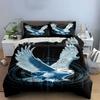 Snowy Owl with Mystic Symbols Bedding Duvet Cover Set Duvet Cover Pillowcases  (1*Duvet Cover 2*Pillowcases, Without Duvet Insert)