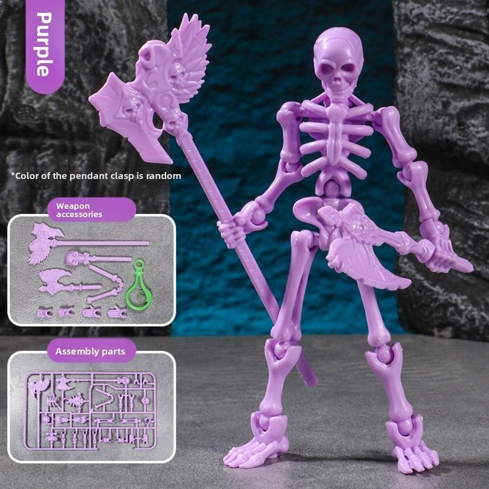 Three-Dimensional Skeleton Action Figure Wearable Can Movable Skull Model Multi-Articulable Multicolor Skeleton Assembly Toys