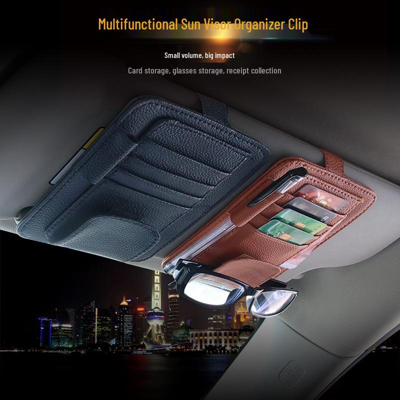 Car Sun Visor Glasses & Card Holder Clip R-7260