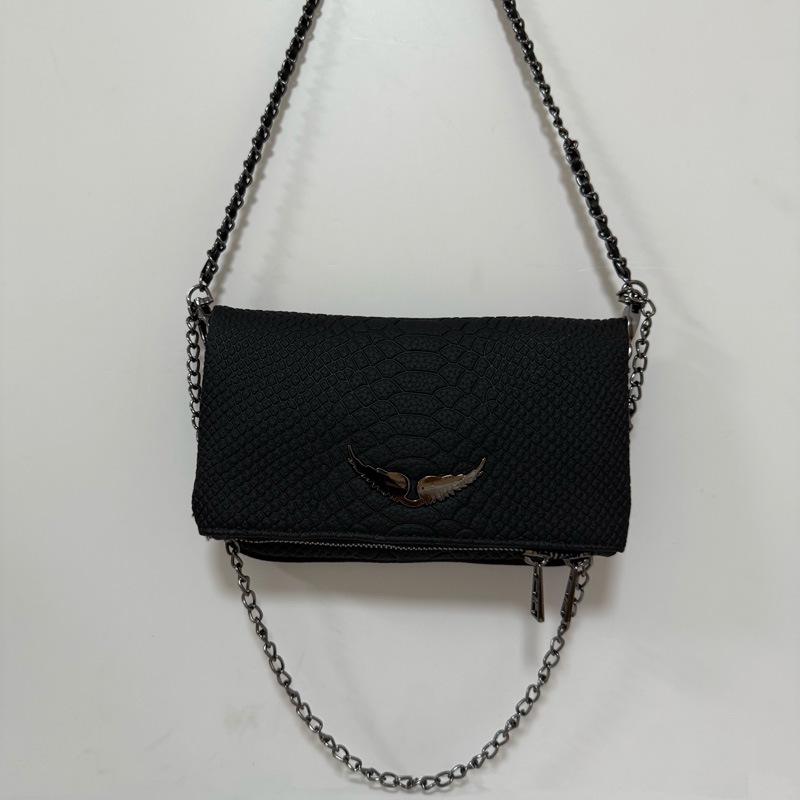 Francuska Klasyczna Mała Kwadratowa Torebka ze Skóry Naturalnej - Wszechstronna Torebka na Ramię/Listonoszka z Skrzydłami - Moda Europejska i Amerykańska