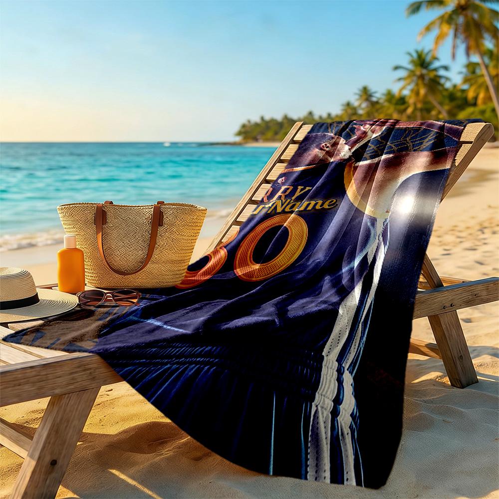 Curry Personalized Text Beach Towel Super Soft Microfiber Quickdry Fabric Suitable For Swimming Gym Camping Yoga Vacation