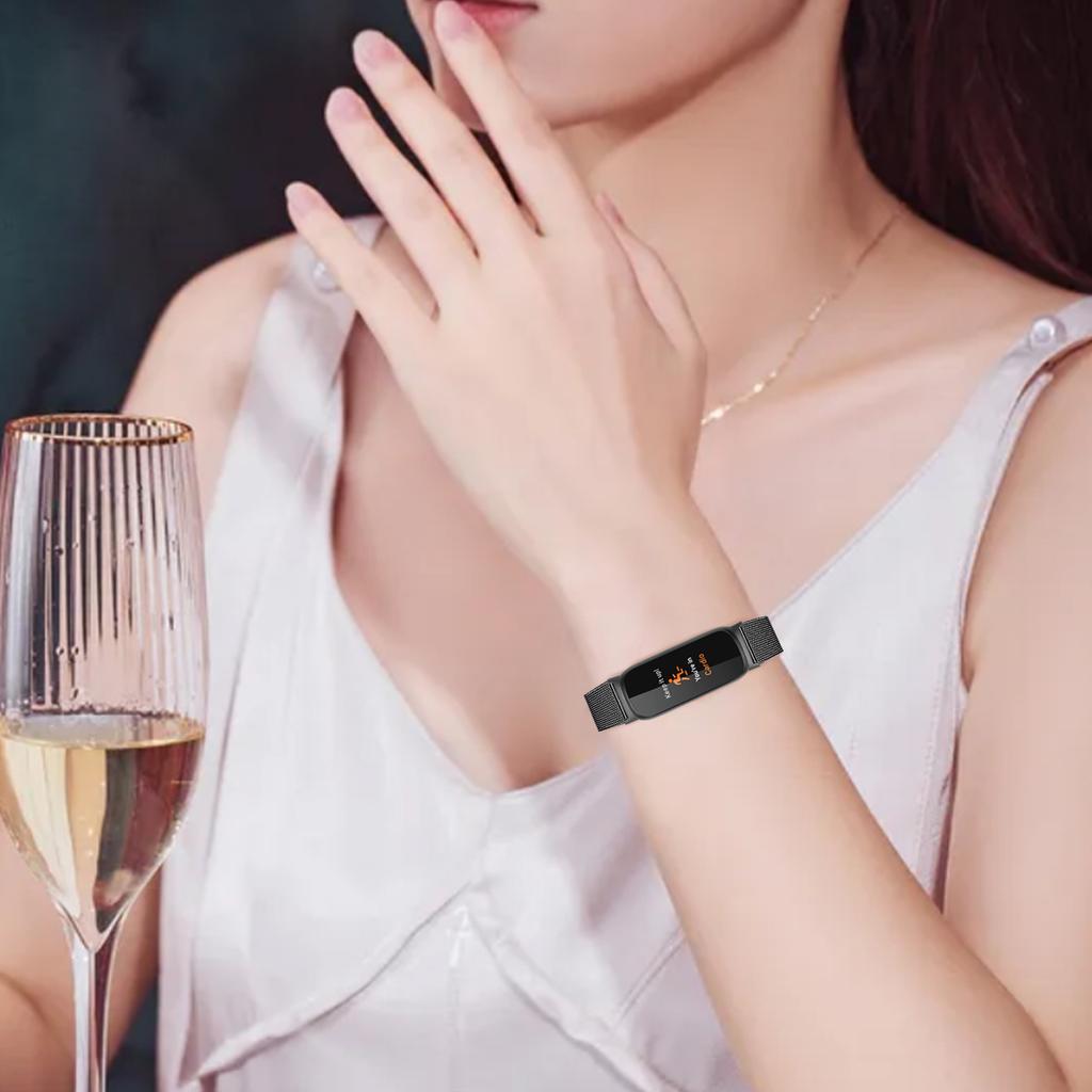 For Fitbit Inspire 3 Stainless Steel Milanese Smart Watch Strap Replacement Wrist Band with Buckle