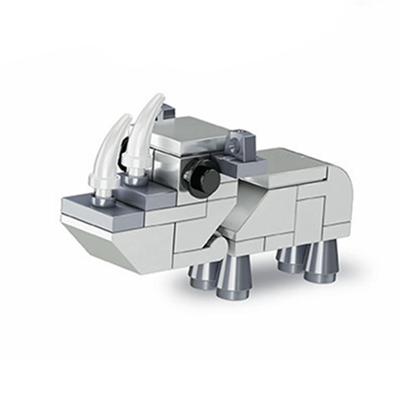 MOC Animals Figures Cute Small Giraffes Rhinoceroses Cows Construction Bricks Playthings ideal for Kids Friends Christmas Toy Children Gifts