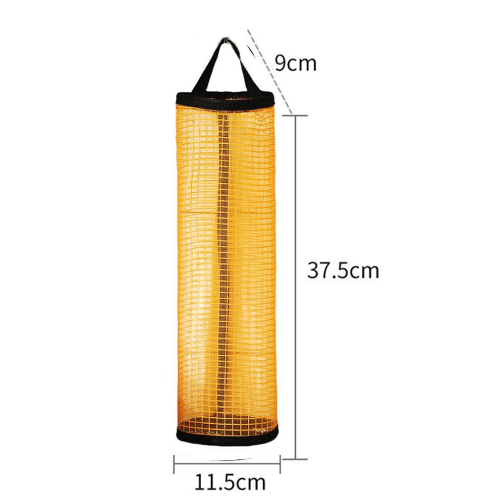 For Kitchen Garbage Bag Dispenser Mesh Storage Container Wall Mounted for Bathroom and Utility Room Organization
