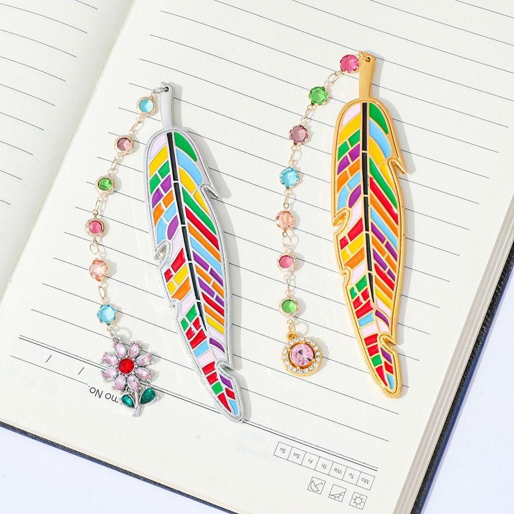 Leaf Shape Bookmark Enamel Design Page Pagination Mark Luxury Book Page Marker  Students