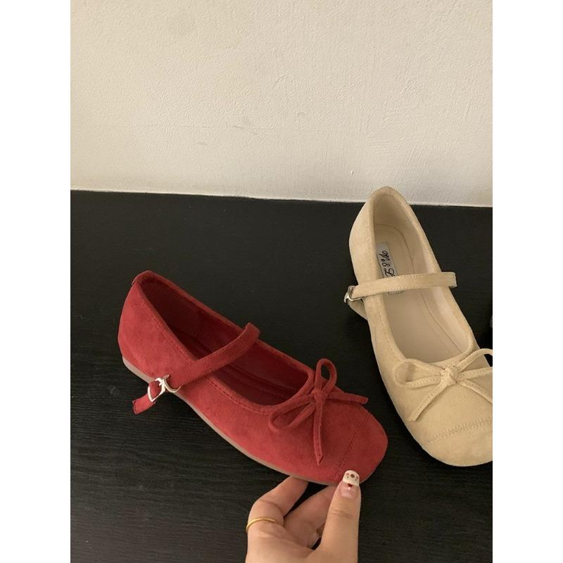 Gentle Bow Mary Jane Shoes Women's Spring New Inner Height Increase Ballet Shoes with Skirt Single Shoes