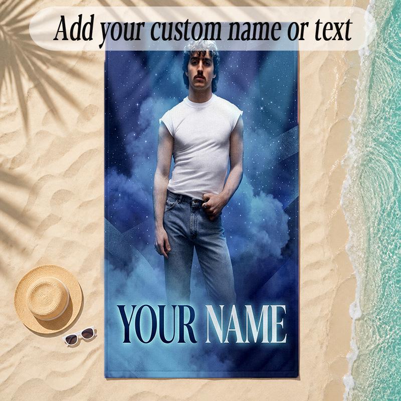 Beach TowelBenson Boone Custom Name Text Personalized Soft Towel for Beach Pool Indoor Home Decor Gift