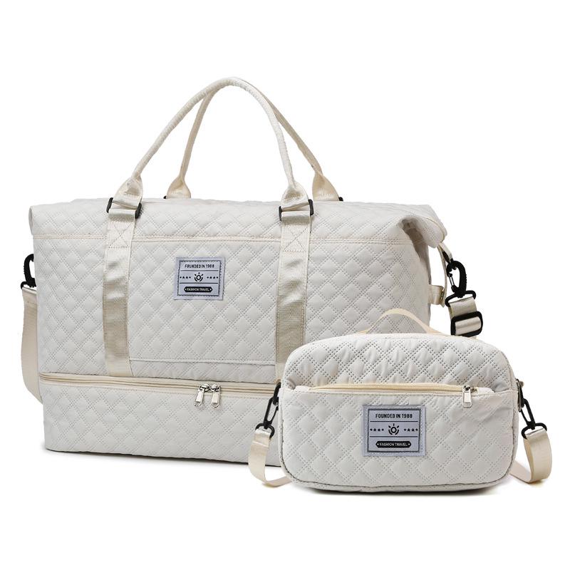 Korean Style Large Capacity Quilted Gym Bag - Yoga, Travel, Crossbody & Mother-Child Handbag