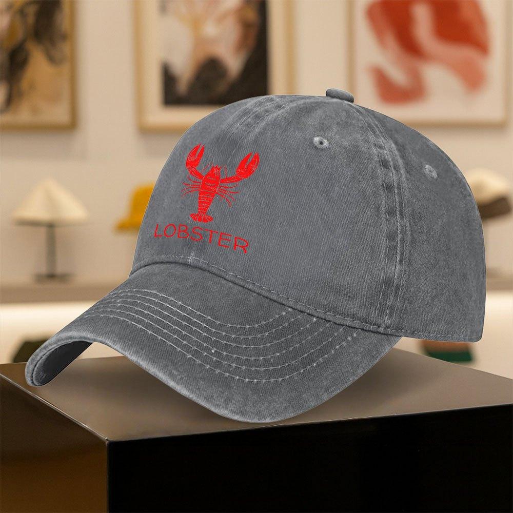 Classic Trendy Lobster Printed Baseball Cap for Unisex and Women Retro Duck Tongue Hat for Outings Camping Cycling