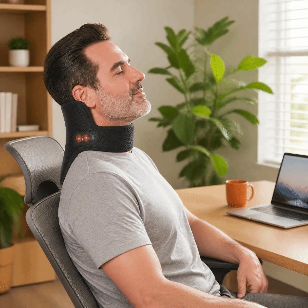 3000mAh Neck Massager Vibration Massage Neck Brace Neck Heating Wrap  Cervical Discomfort