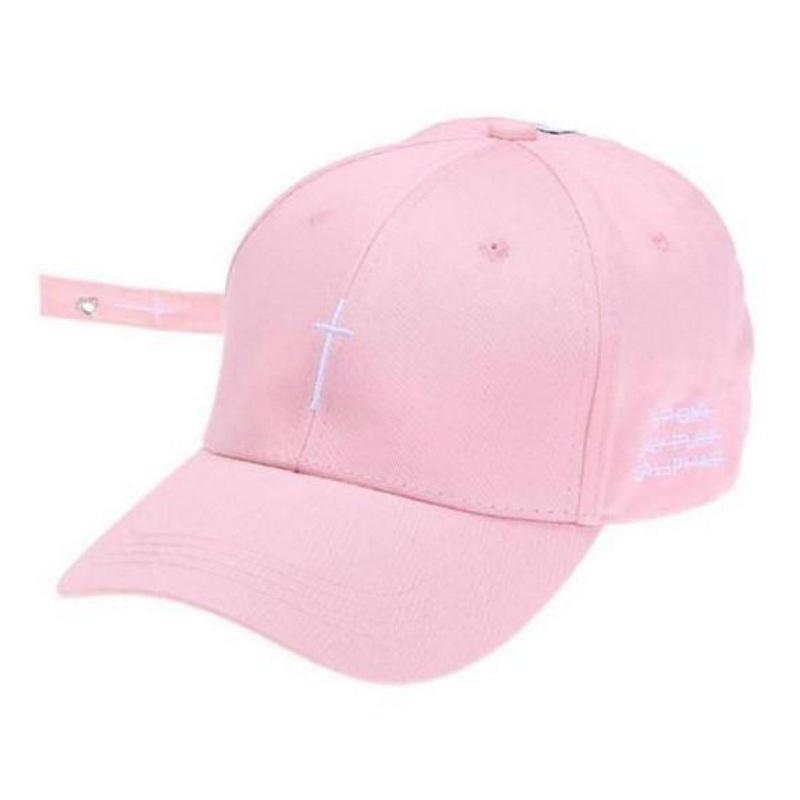 

Unisex Cross Baseball Cap Embroidery Letters Hats Casual Cotton Women Men Snapback Caps рожевий