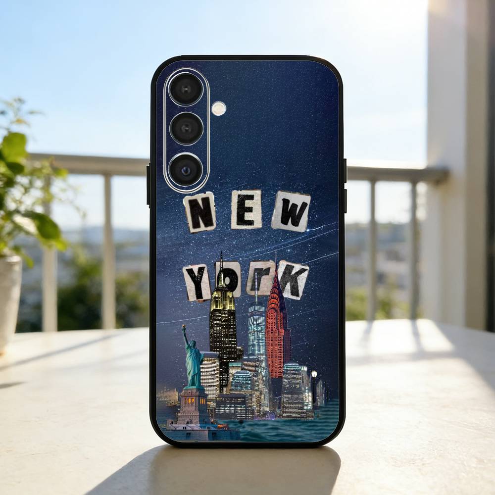 Lovely City N-New Y-York  Phone Case For Samsung  A73,A21s,A22,A31,A32,A52,A53,A71,A80,Soft Black Shell