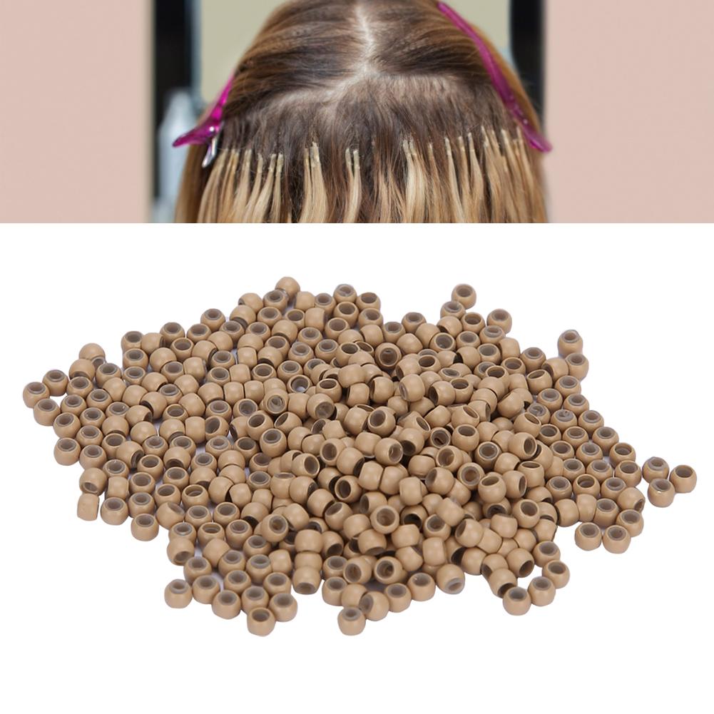 1000pcs Silicone   Links  s Beads Small Comfortable Hair Extension Tool