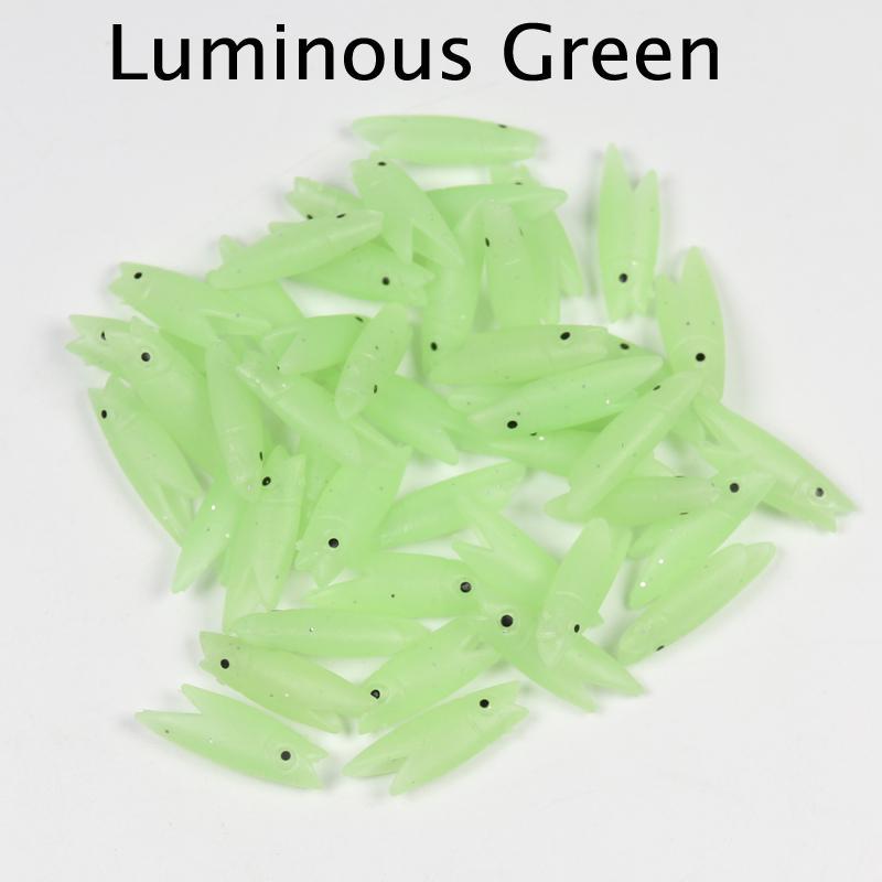 2cm 0.3g Pink / White / Yellow / Luminous Silicone Soft Fish Head DIY Sabiki Rig Material Lure Soft Bait for Makerel White Fish