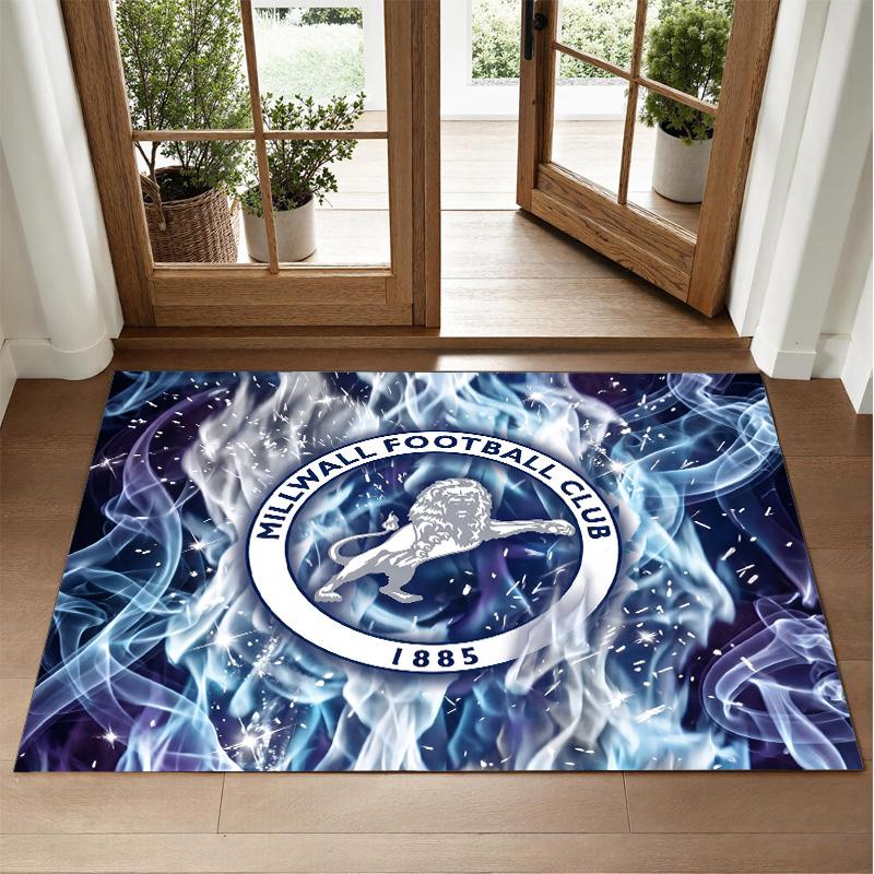 Millwall Football Design Crystal Velvet Rug Soft Decorative Mat for Bedroom Entrance