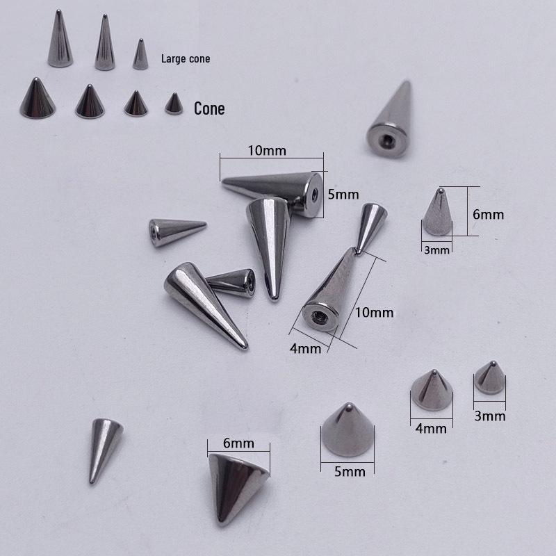 Stainless Steel Conical Piercing Replacement Balls for Lip, Eyebrow, Earring, and Navel Studs, 3-12mm
