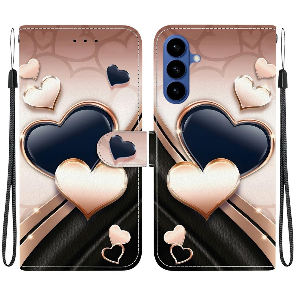 For Samsung Galaxy A57 5G Leather Case Stand Wallet Pattern Printing Phone Cover with Wrist Strap