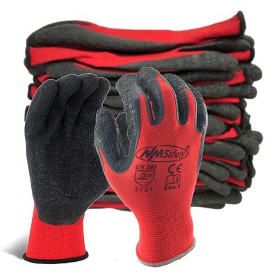 24Pieces/12 Pairs Garden Working Latex Rubber Gander Security with Polyester Liner Βιομηχανικά γάντια εργασίας χειρός ασφαλείας για εργάτη
