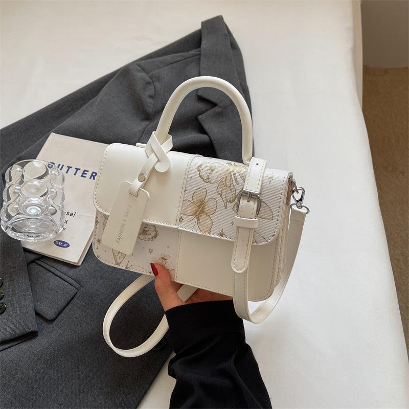 Contrast Color Women Crossbody Bags Women Fashion Bufferfly Printed Small Square Bag  Trendy Lady Handbag