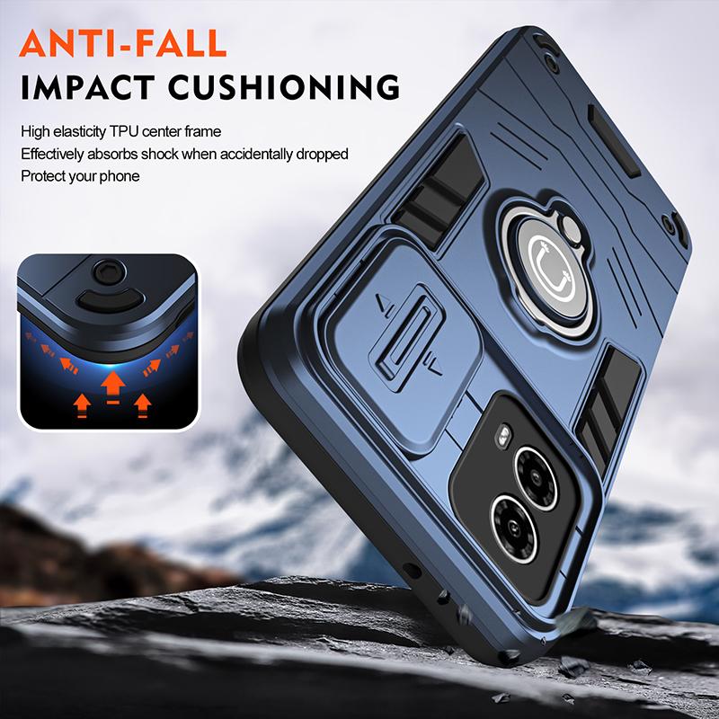 Shockproof Hard Armor Case For Motorola Moto G34 G35 G45 G53 G55 G64 G75 G84 G85 Lens Protect Shell Magnet Bracket Phone Cover