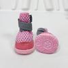 Puppy Paw Covers for Walking with Breathable Textile Upper, Textured Base, Toe Guard, Ankle Bands, Four Piece Pairing
