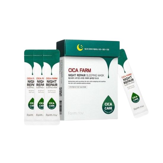 Farmstay Cica Farm Night Repair Sleeping Mask Soothing Overnight Care 4ml × 60pcs