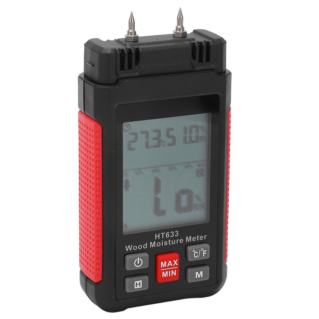 Wood Moisture Meter Digital Tester Firewood Damp Detector for Lumber Woodwoking Plaster Paper Floor