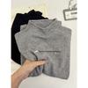 Creamy Fufu Women's Soft Stand-Up Collar Long-Sleeve Top, Autumn/Winter, Grandma Gray Sweater