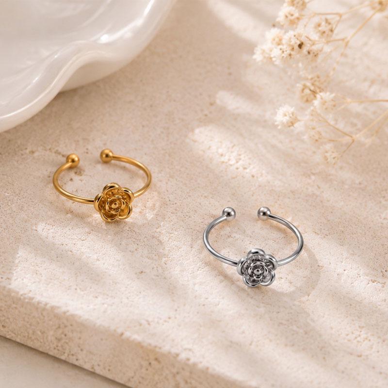 Rose Gold Titanium Steel Ring for Women - Colorfast, Light Luxury Korean Style, Minimalist Stainless Steel Jewelry.