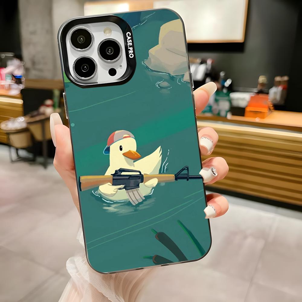 

Funny D-DucK Goose meme Phone Case For iPhone 16,15,14,13,12,11,Pro,Max,Plus,Mini,XS,SE Anti Fall Black Matte Hard Bumper iPhone13mini
