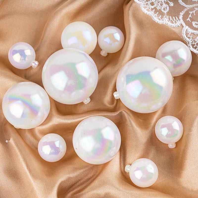Creative Iridescent Transparent Cake Decoration - Aesthetic Milk White Party Ball for Birthday Desserts