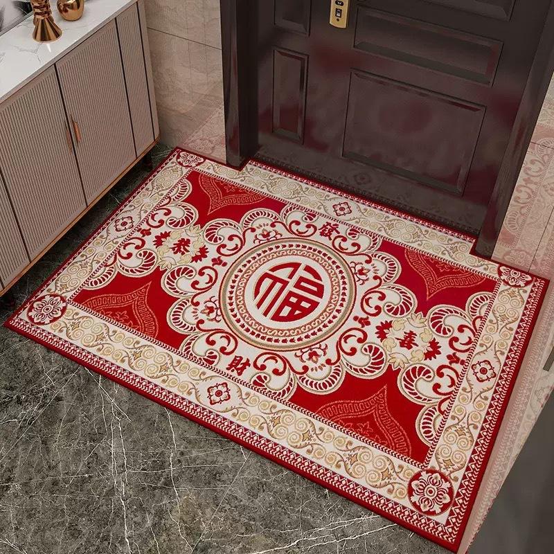 VIKAMA Crystal Velvet Entrance Door Carpet, Entrance Foot Mat, Door Rug Living Room Blanket, Anti-Slip Door Mat, Home Decoration