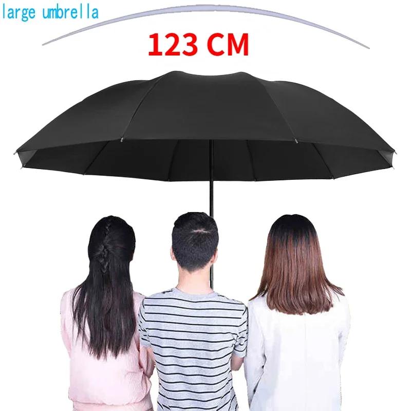 Extra Large Double Sun Umbrella Folding Black Rubber Sun Umbrella