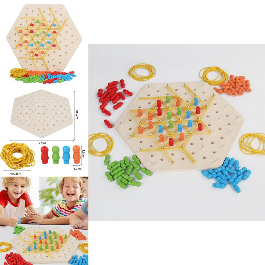 Wooden Geometric Chain Puzzle Game For Family Brain Teasers And Skills Development