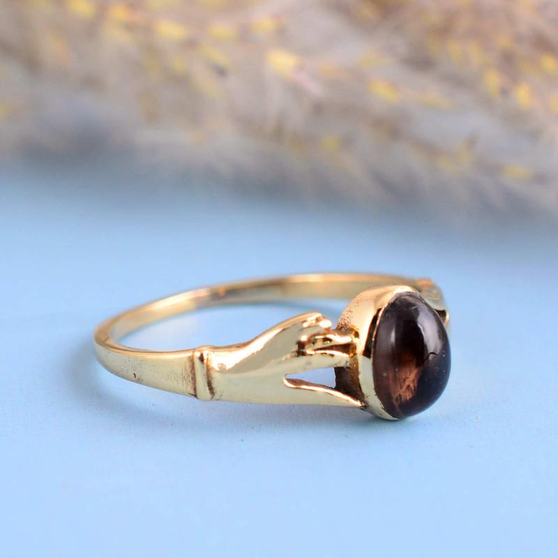 Somkey Brass Ring Gold Ring Gemstone Gift Ring